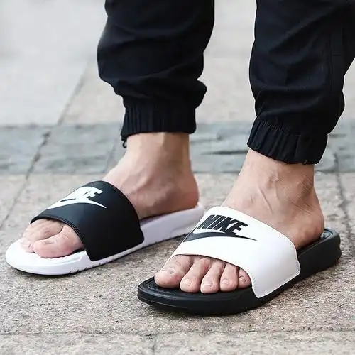 nike耐克男沙滩一字拖大钩字母鸳鸯情侣运动凉拖鞋818736-011 z