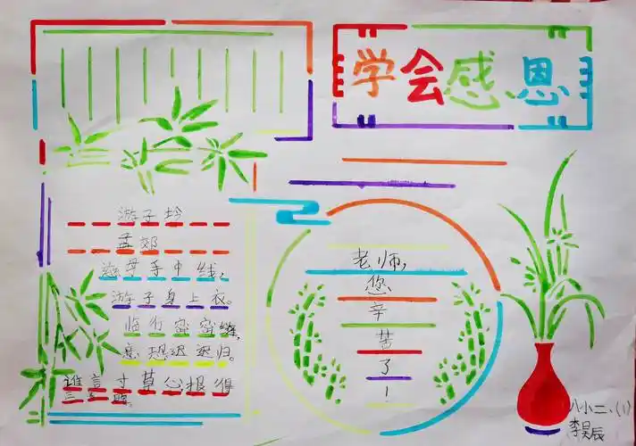 高新区第八小学——二年级一班书香中队感恩节手抄报集