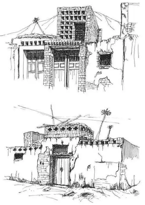 风景局部画法 在初学风景速写的时候,可以画一些风景局部,这样一方面