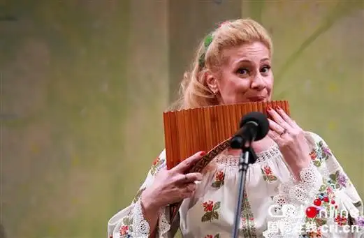 演奏家杰奥尔吉阿娜·帕讷吹奏排箫摇滚歌手达恩·赫尔丘格进行演唱