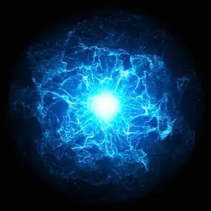 蓝色发光的球状闪电图片