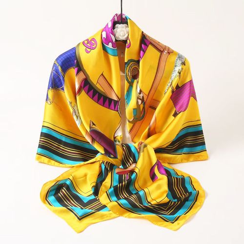 大方巾丝绸丝缎丝巾超大款披肩140正方形妈妈海边头巾围巾保暖冬