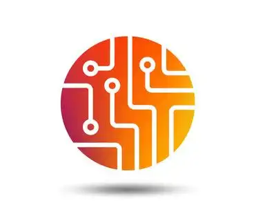 电子芯片橙色图标图片