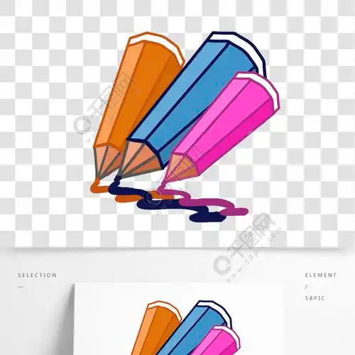 学习用品水彩笔卡通手绘插画