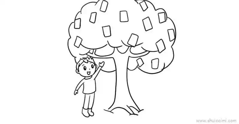 新年树儿童画怎么画 新年树简笔画简单