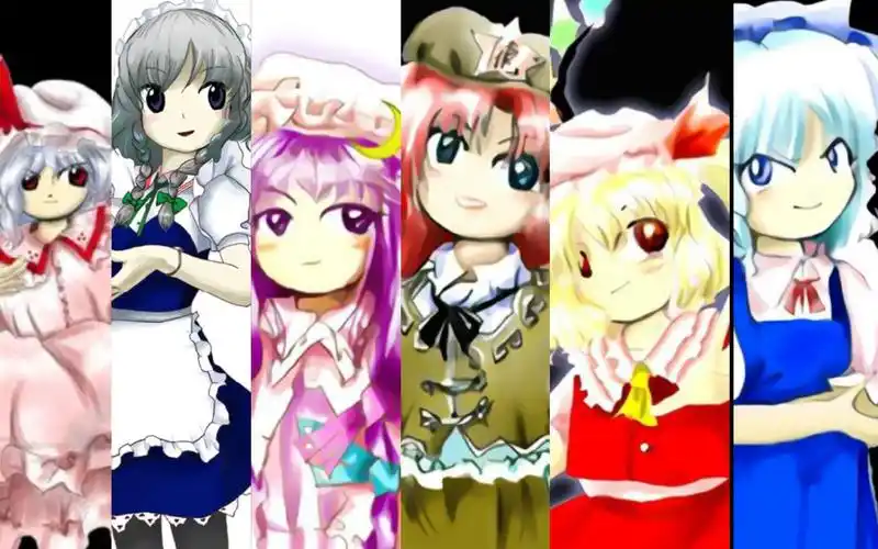 【东方zun绘进化史】蕾米莉亚,十六夜咲夜,帕秋莉,红美玲,芙兰朵露