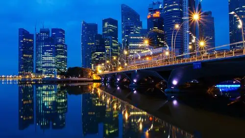 新加坡城市夜景壁纸,桌面背景图片,高清桌