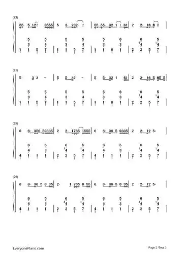 弯弯的月亮-刘欢双手简谱预览2