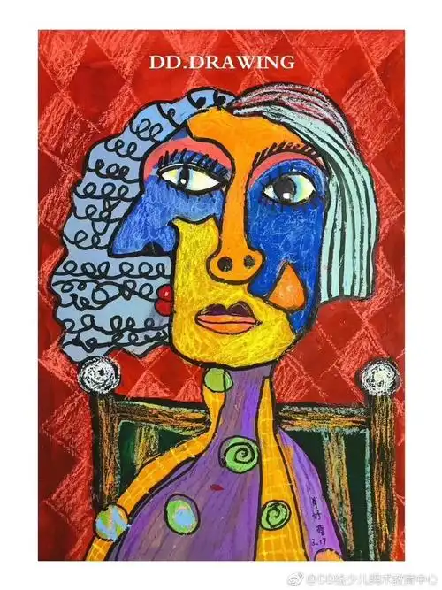 给他们讲解毕加索现代艺术的立体主义时期是有一定难度的,需要用儿童