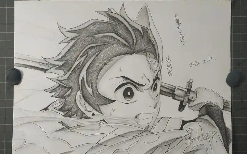 【手绘临摹】220分钟画出灶门炭治郎.以水之型,铸火之刃.