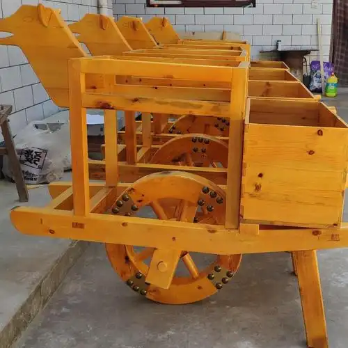 仿古手推独轮车传统木制鸡公车影视道具景区小吃车厂家定制直销