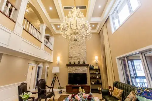 混搭风格跃层豪华型客厅吧台沙发效果图_齐家网装修效果图