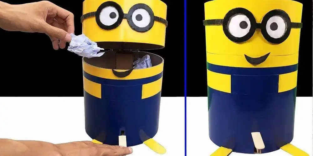 diy牛人自制小型垃圾桶简单实用是居家的好工具