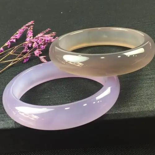 天然冰种阳绿紫罗兰玛瑙玉镯子手镯女款手饰品可出证书送妈妈礼物