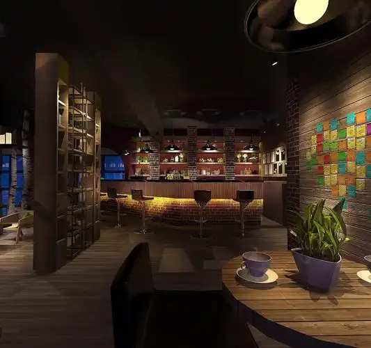 半杯咖啡厅整体装修设计效果图