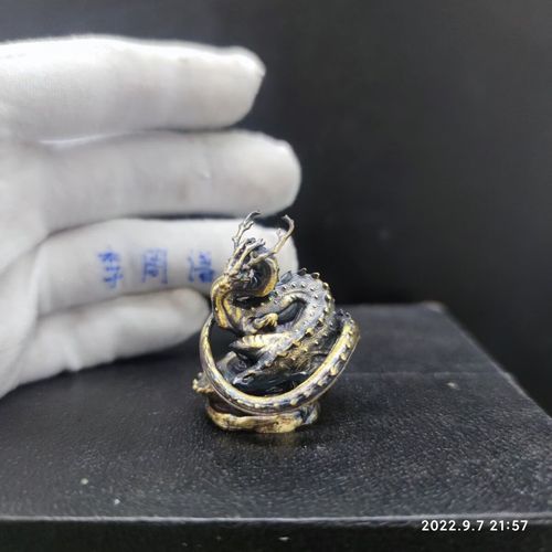 创京懿选铜实心 神话生物中华盘龙 雕像摆件山海经神龙模型蛟龙金龙