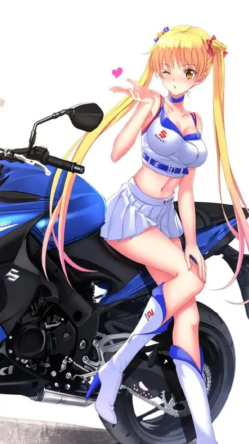 二次元动漫机车美女大胸爆乳插画图片手机壁纸