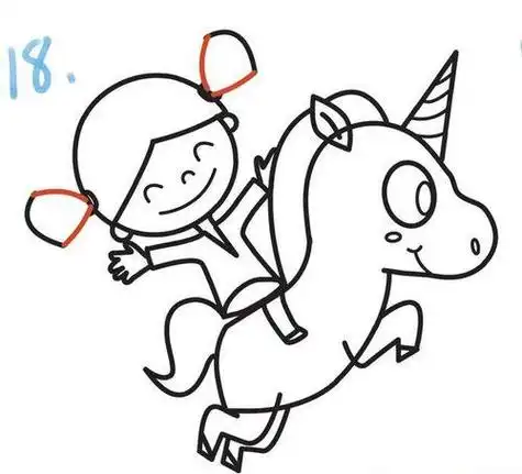 儿童骑马怎么画简笔画怎么画骑马的小孩简笔画人仰马翻的简笔画