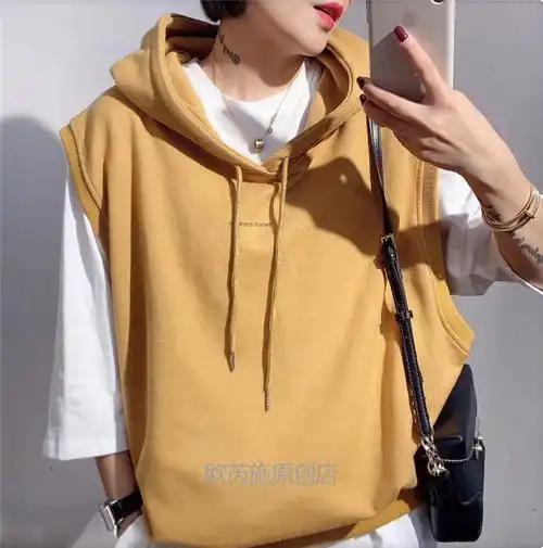 tang2019秋季新款韩版宽松百搭搭连无袖卫衣女卫衣