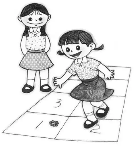 跳着的简笔画如何画跳格子的小女孩简笔画关于跳房子的手抄报简笔画