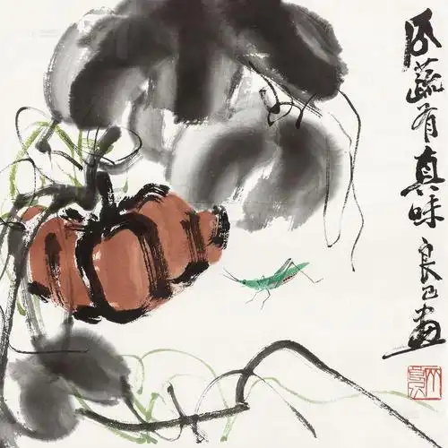 1392南瓜图镜心设色纸本