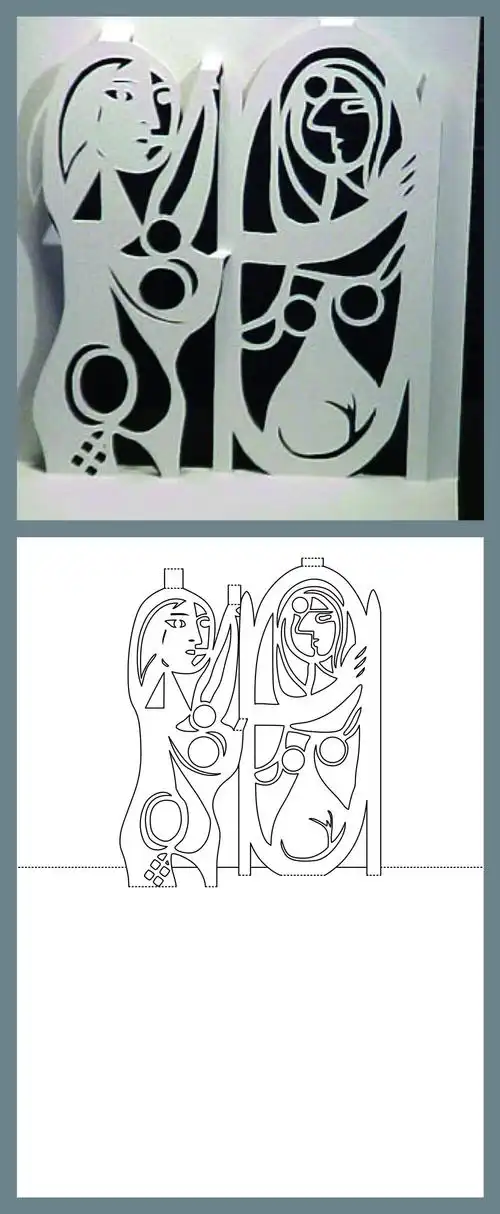 人物 立体卡纸 纸雕 贺卡 图纸 a4