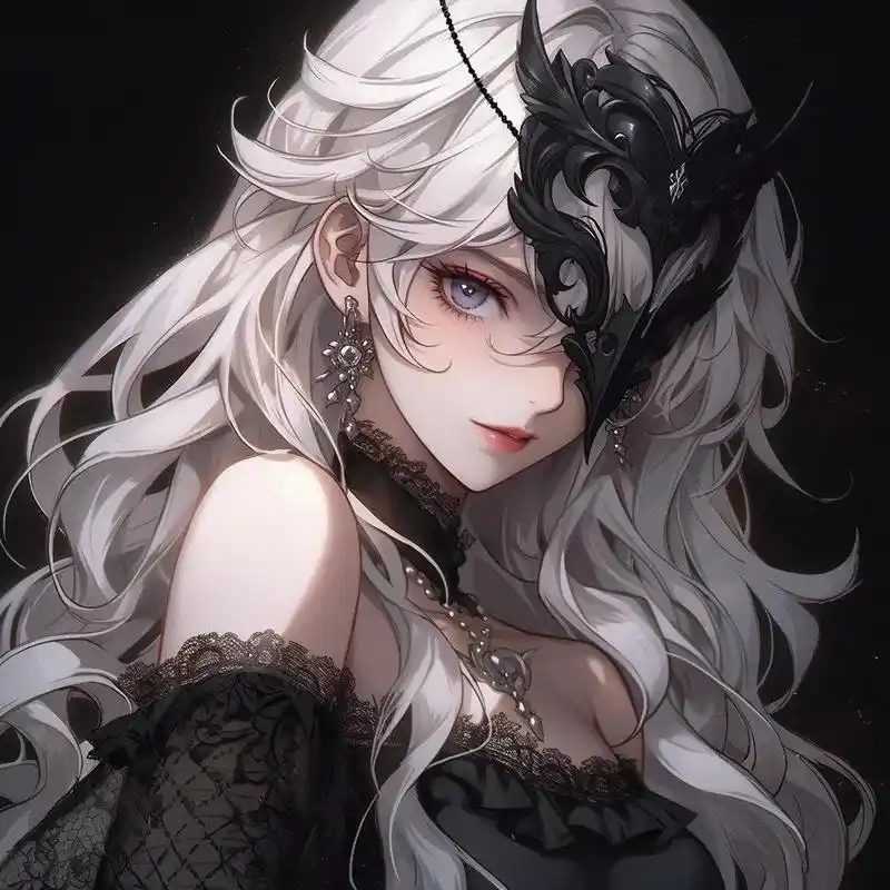 暗黑系面具少女#动漫女头 #动漫少女 #ai绘画 - 抖音