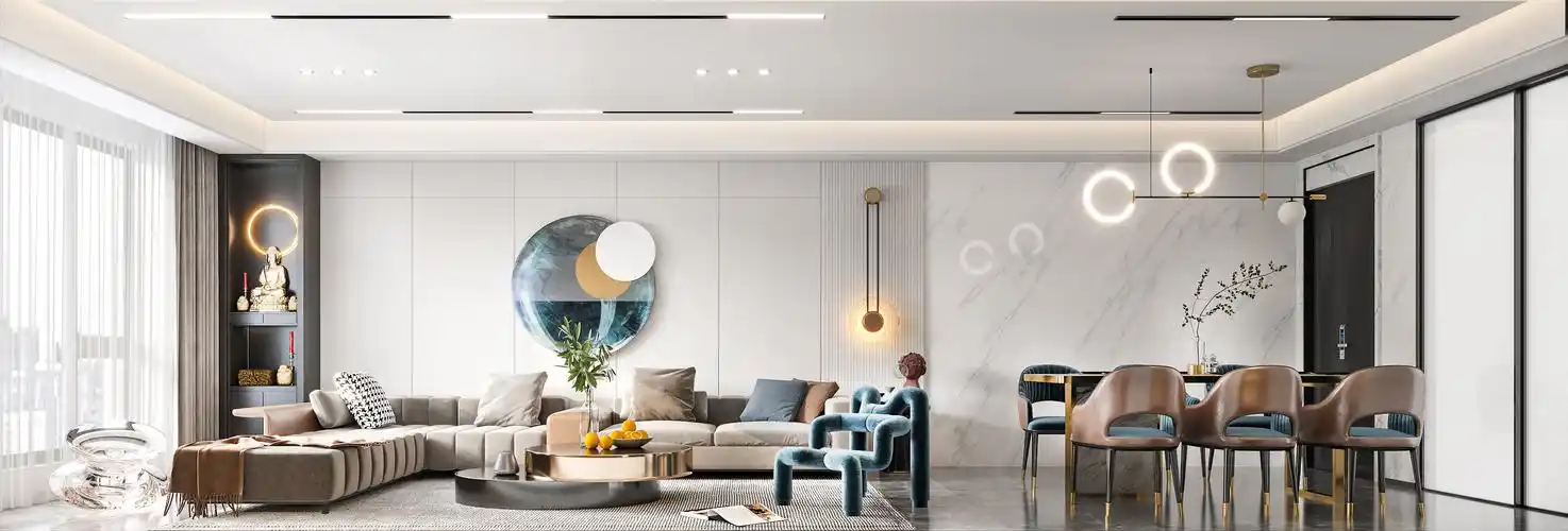 无主灯客餐厅-室内设计-拓者设计吧