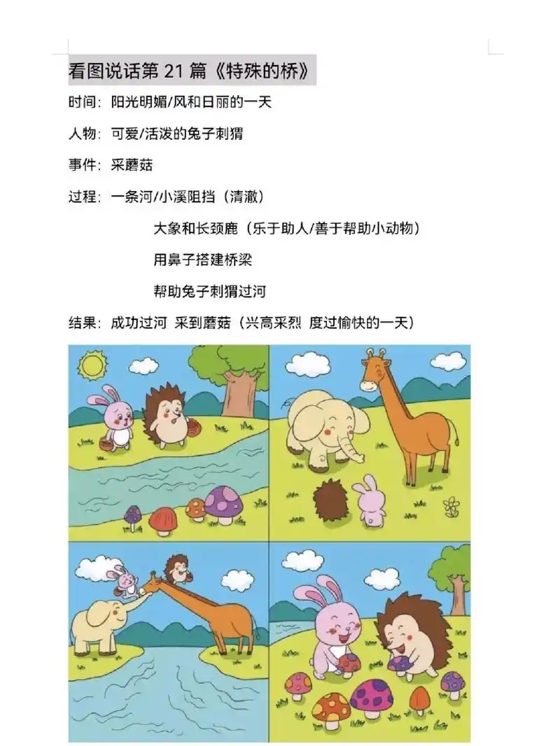 看图说话162篇(文字引导77图片素材) 看图说话训练目标: 11566