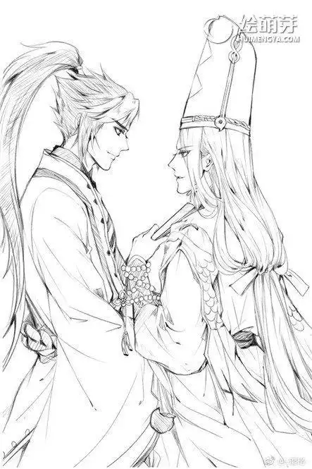 阴阳师黑白无常简笔画