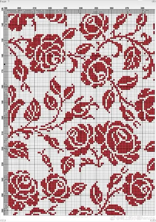 十字绣61单色十字绣61爱心玫瑰图案14