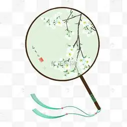 古典古风圆扇中秋节月亮桃花古风古典圆扇扇子简约镂空星星可爱圆形