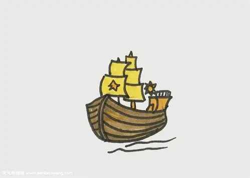 古代的船简笔画教程