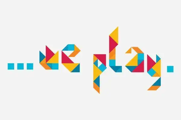 we dont work  we play折叠彩色立体折纸字体设计