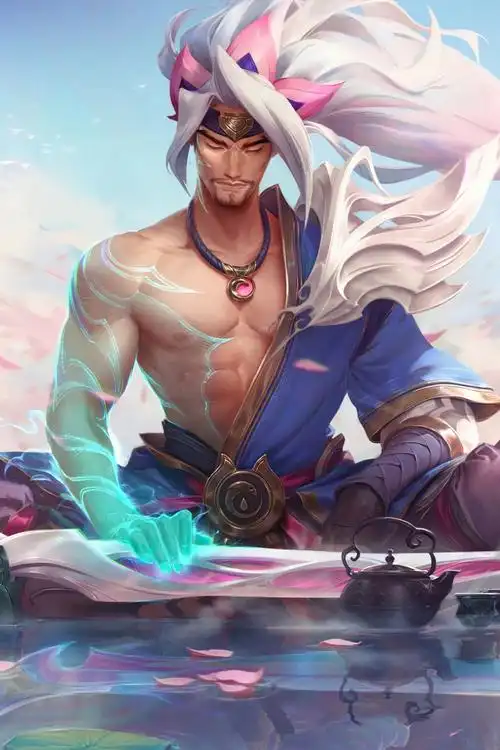 英雄联盟lol灵魂莲华疾风剑豪亚索皮肤原画