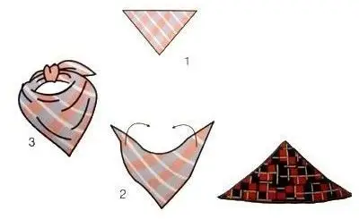 2.三角巾结:简单的三角巾打法,只需一个步骤,就能拥有完美的飘逸丝巾