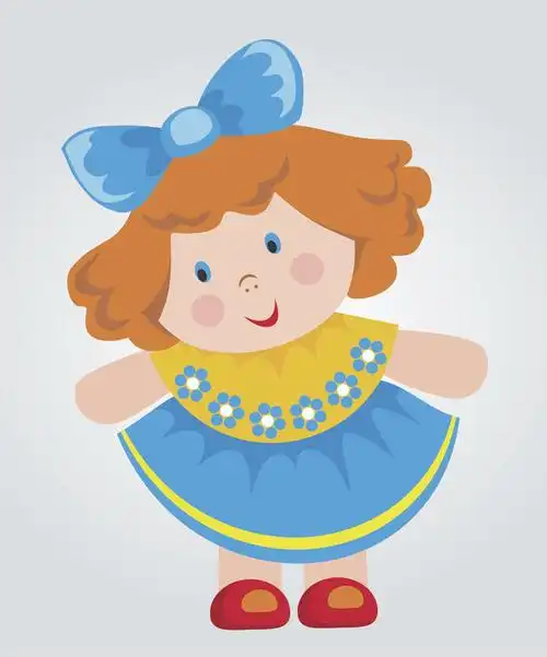 卡通洋娃娃玩偶矢量素材