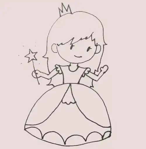 小公主简笔画步骤画法图解教程