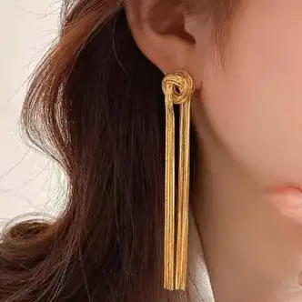 个性气质999足金圆圈耳环生日礼物送女友黄金流苏耳环一对金重约156克