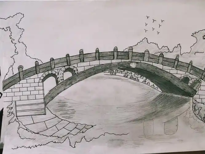 学生的绘画作品:赵州桥