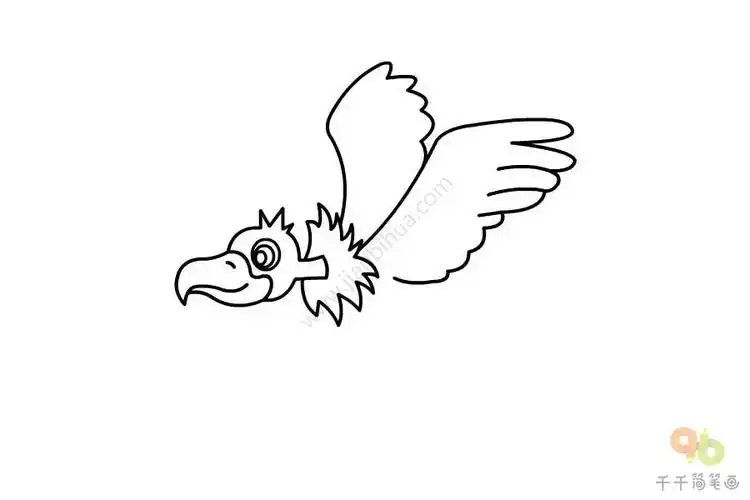 亲子画秃鹫简笔画