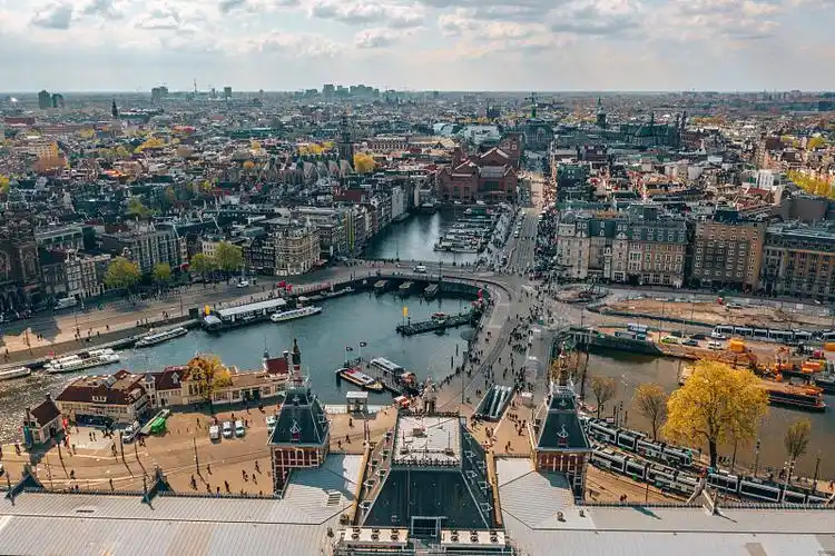 阿姆斯特丹中央车站鸟瞰图