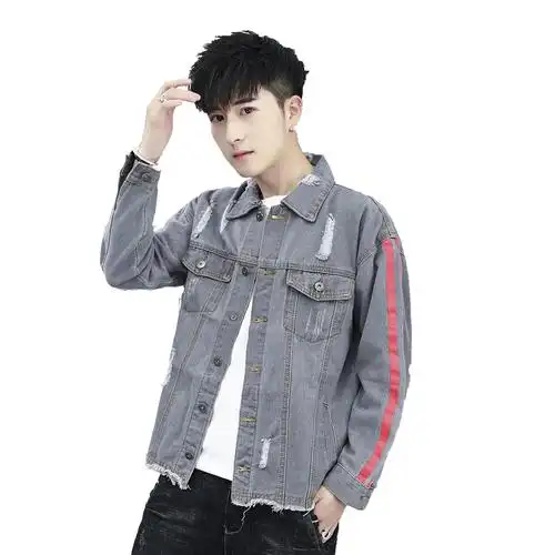 春季牛仔外套男士韩版修身青少年休闲潮流男装夹克