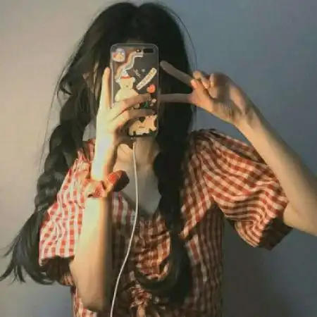 qq头像女生网红挡脸女