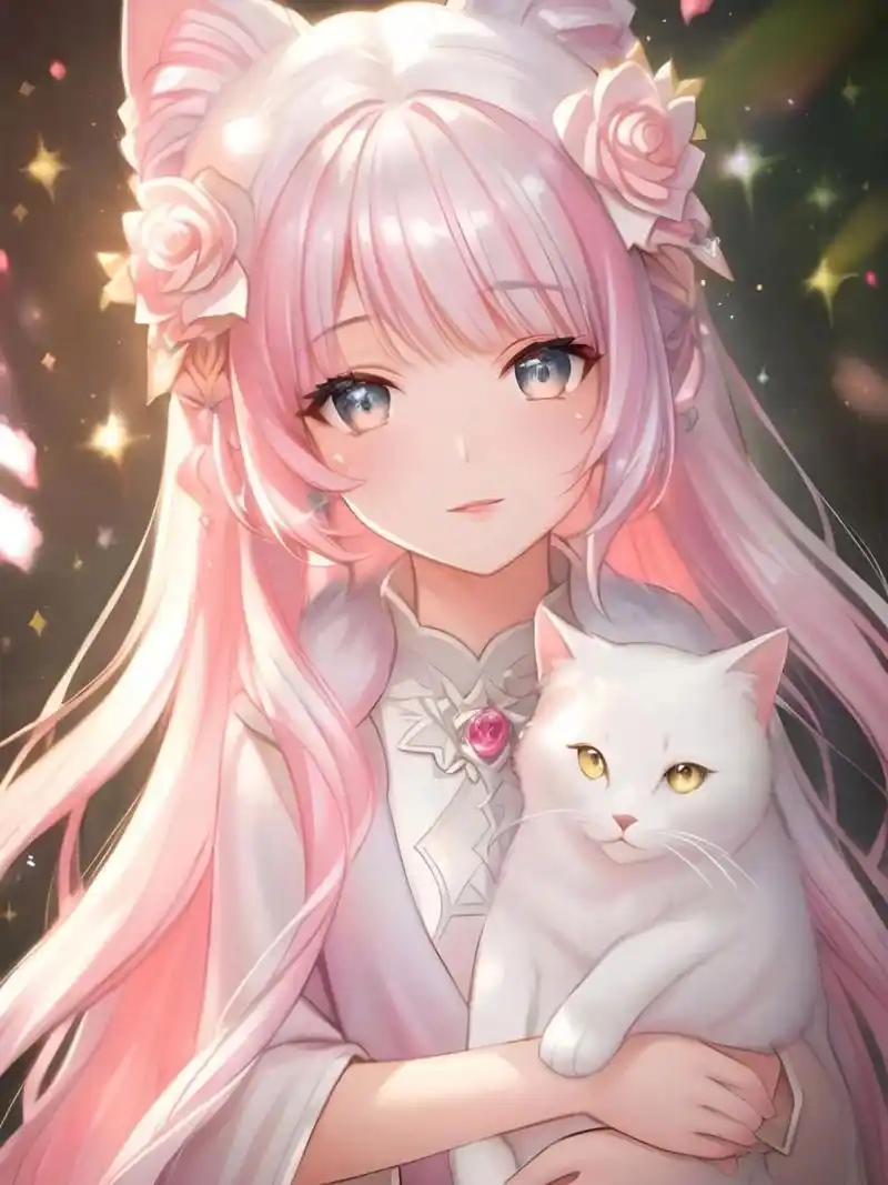 粉色可爱猫咪女孩94|二次元壁纸头像