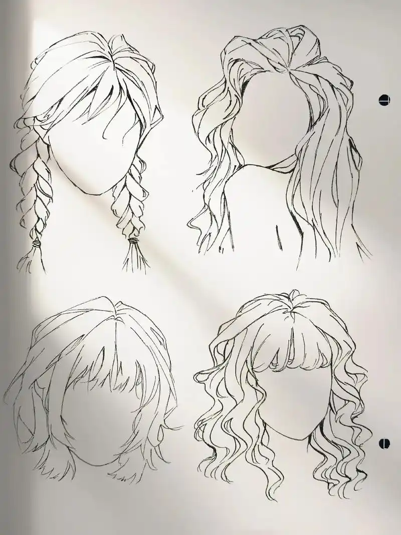 绘画 #简笔画 #画渣日常 #头发练习#图文伙伴计划  控 - 抖音