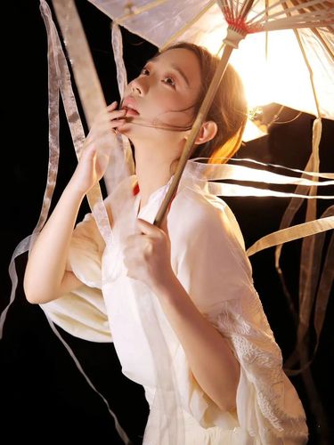 古风汉服摄影绝美神明少女日式写真主题手拿背景布类