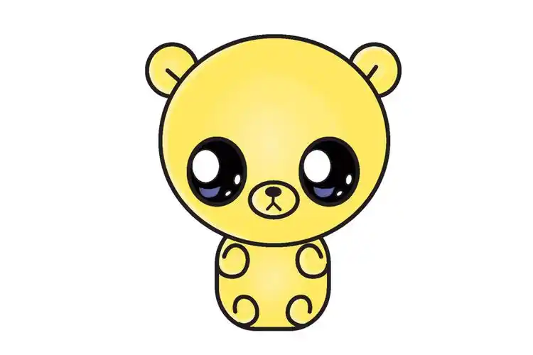 可爱的卡通小熊简笔画画法步骤