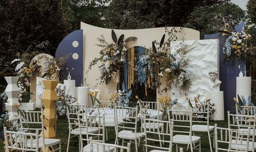 新款户外草坪小清新简约婚庆婚礼策划现场布置效果图案例非设计稿