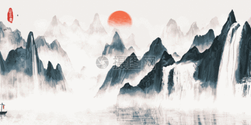 水墨山水gif图片素材